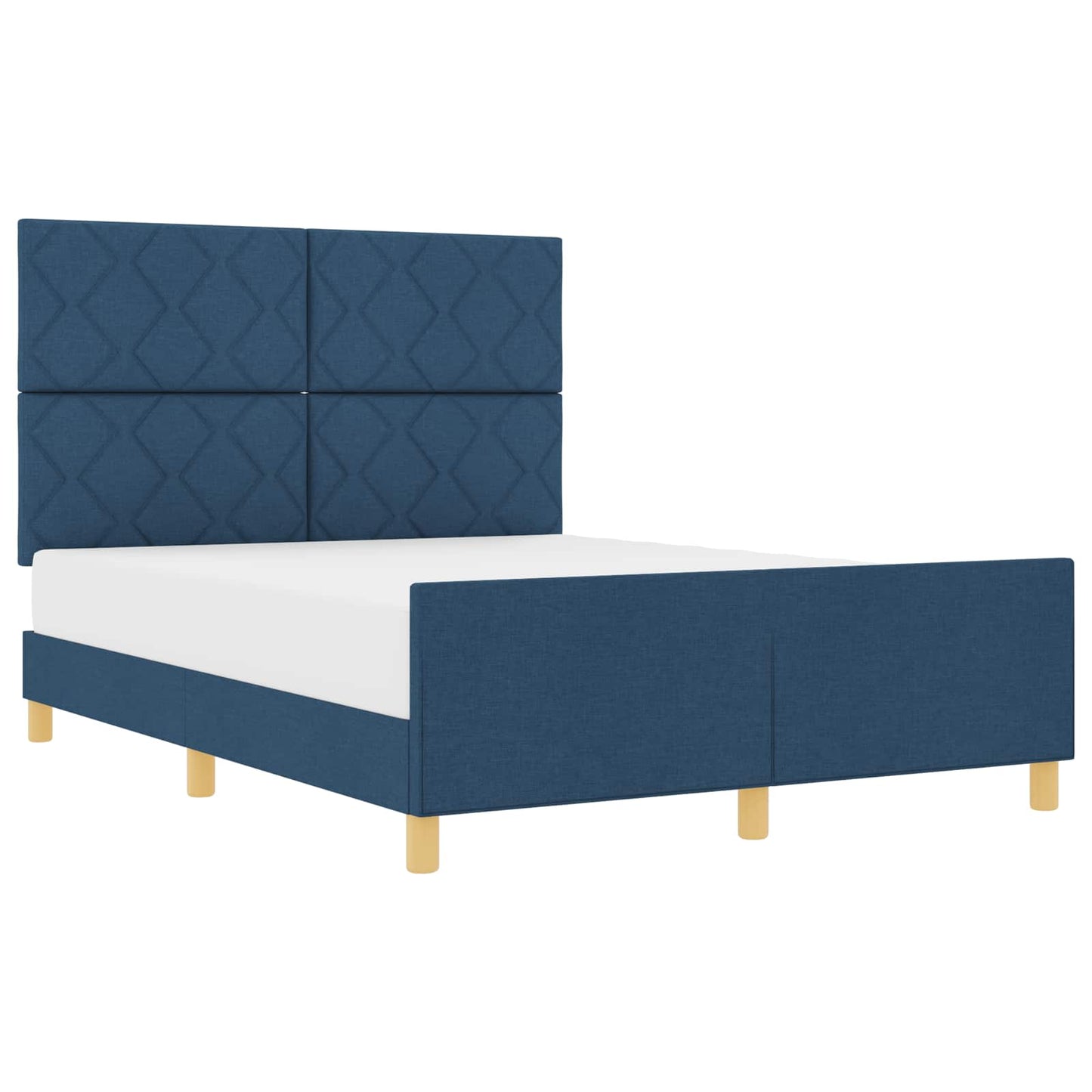 Bedframe met hoofdeinde Blauw 140 x 190 cm Stof