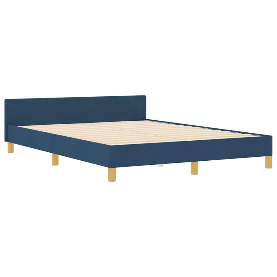 Bedframe met hoofdeinde Blauw 140 x 190 cm Stof