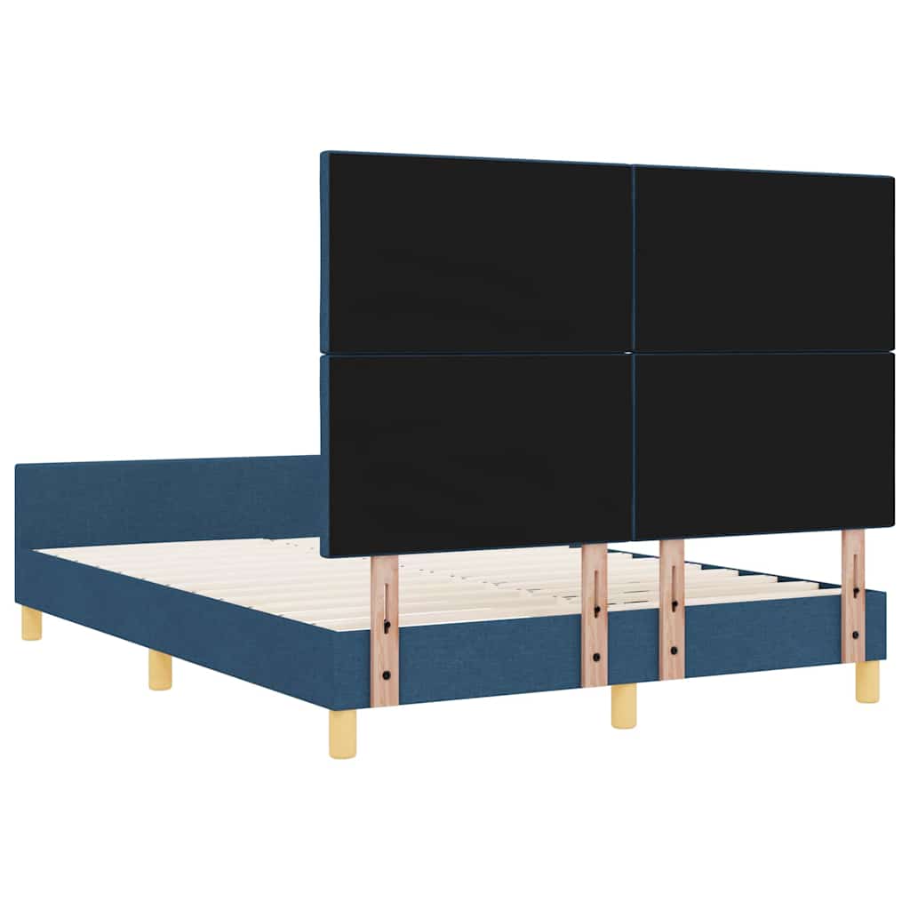 Bedframe met hoofdeinde Blauw 140 x 190 cm Stof