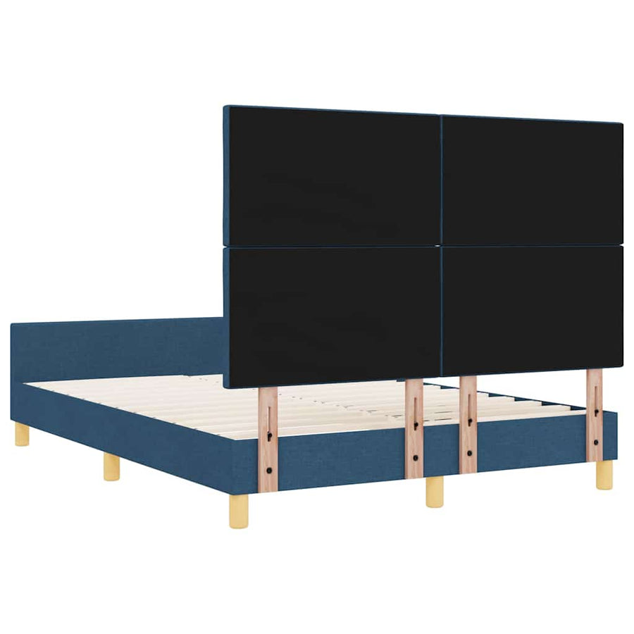 Bedframe met hoofdeinde Blauw 140 x 190 cm Stof