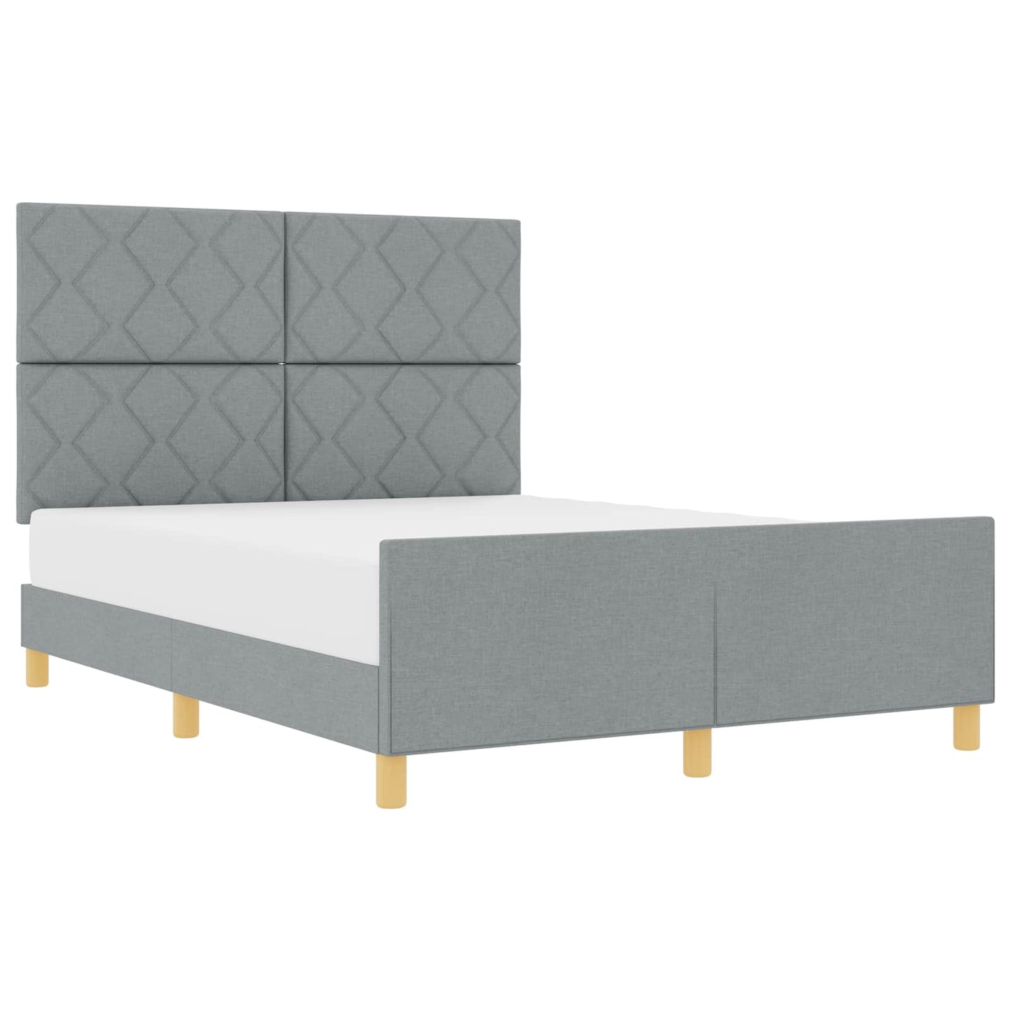 Bedframe met hoofdeinde Lichtgrijs 140 x 200 cm Stof
