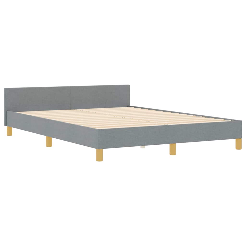 Bedframe met hoofdeinde Lichtgrijs 140 x 200 cm Stof