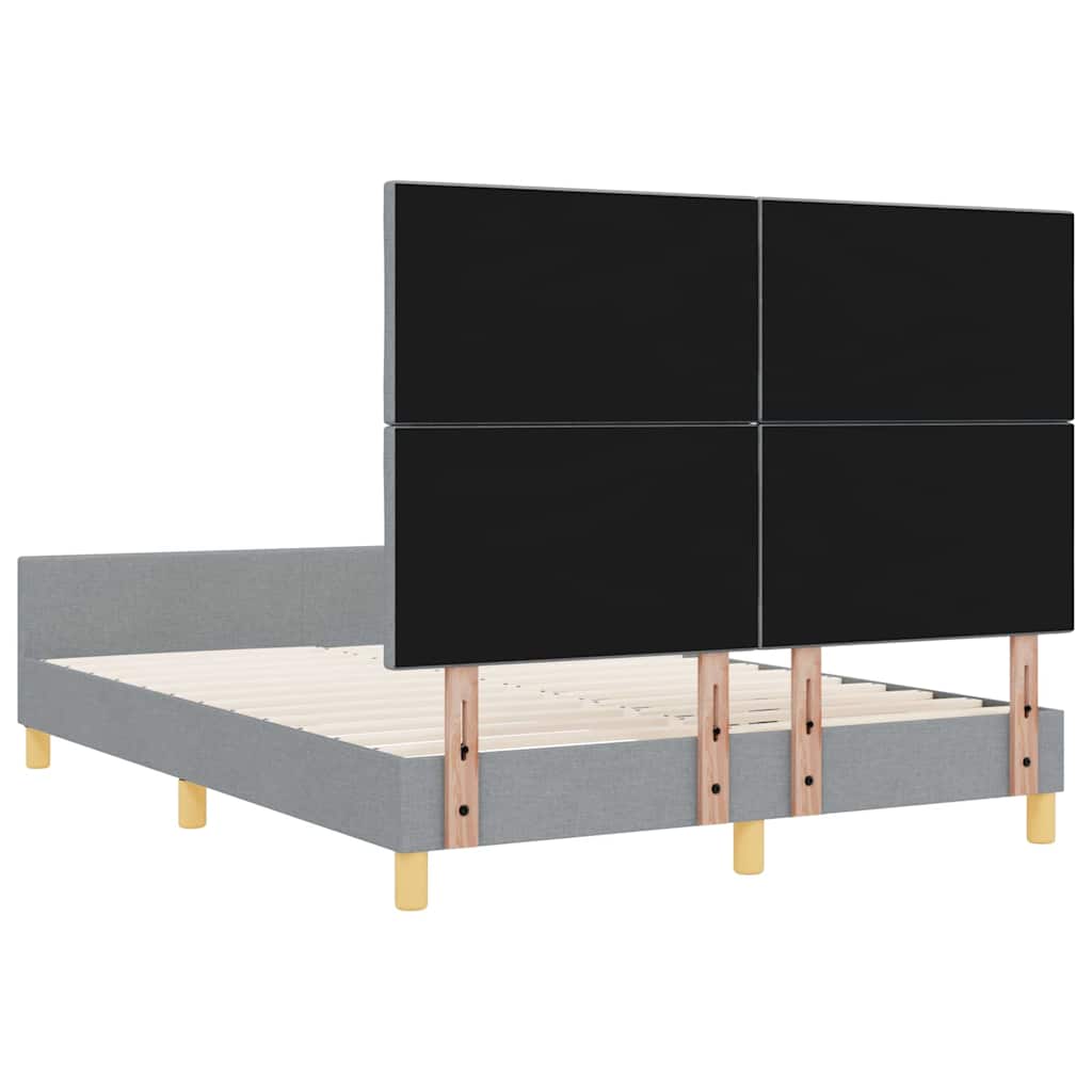 Bedframe met hoofdeinde Lichtgrijs 140 x 200 cm Stof