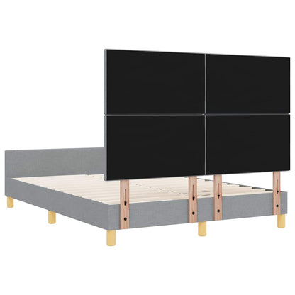 Bedframe met hoofdeinde Lichtgrijs 140 x 200 cm Stof