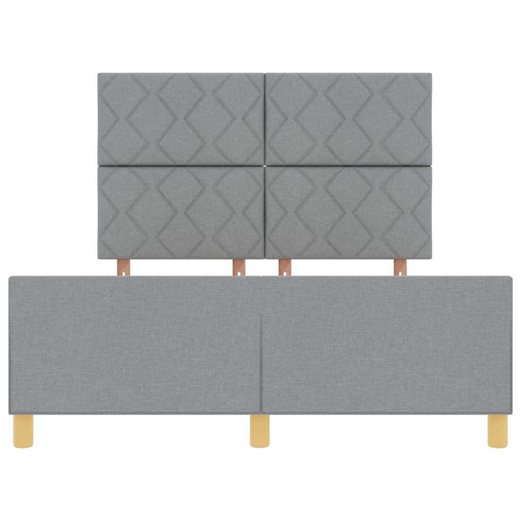 Bedframe met hoofdeinde Lichtgrijs 140 x 200 cm Stof