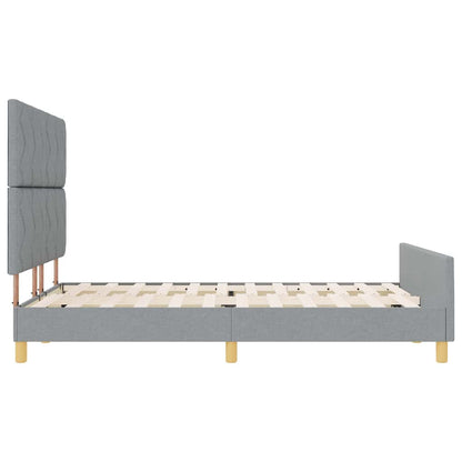 Bedframe met hoofdeinde Lichtgrijs 140 x 200 cm Stof