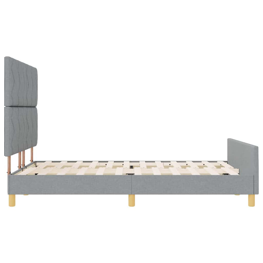 Bedframe met hoofdeinde Lichtgrijs 140 x 200 cm Stof