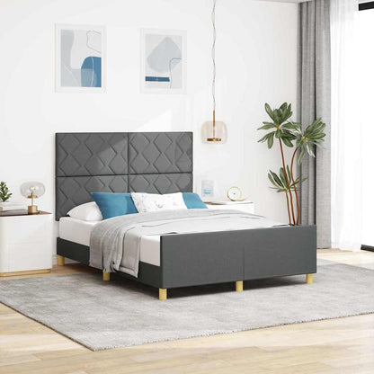 Bedframe met hoofdeinde Donkergrijs 140 x 200 cm Stof