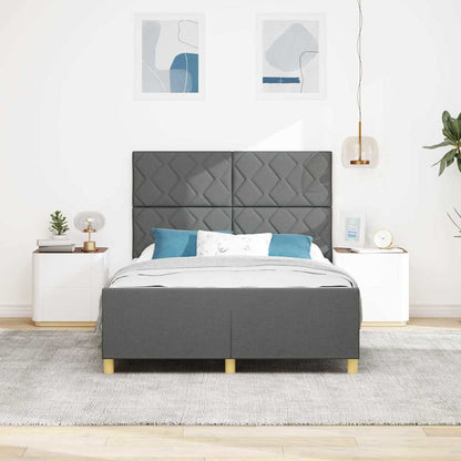 Bedframe met hoofdeinde Donkergrijs 140 x 200 cm Stof
