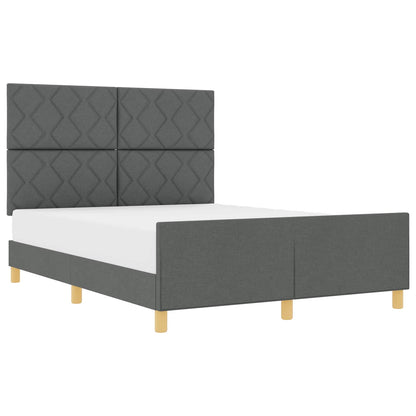 Bedframe met hoofdeinde Donkergrijs 140 x 200 cm Stof