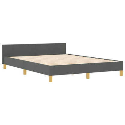 Bedframe met hoofdeinde Donkergrijs 140 x 200 cm Stof