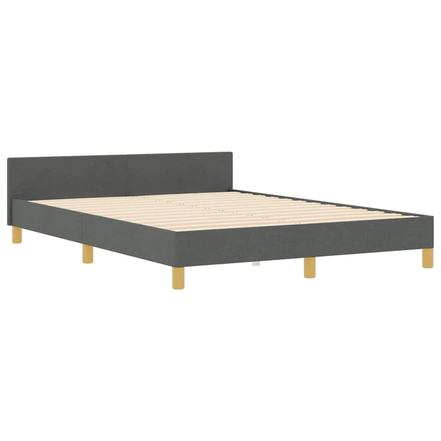 Bedframe met hoofdeinde Donkergrijs 140 x 200 cm Stof