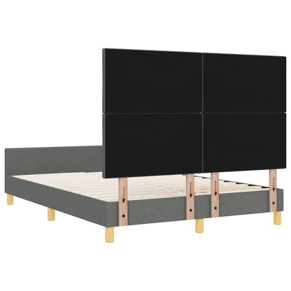 Bedframe met hoofdeinde Donkergrijs 140 x 200 cm Stof