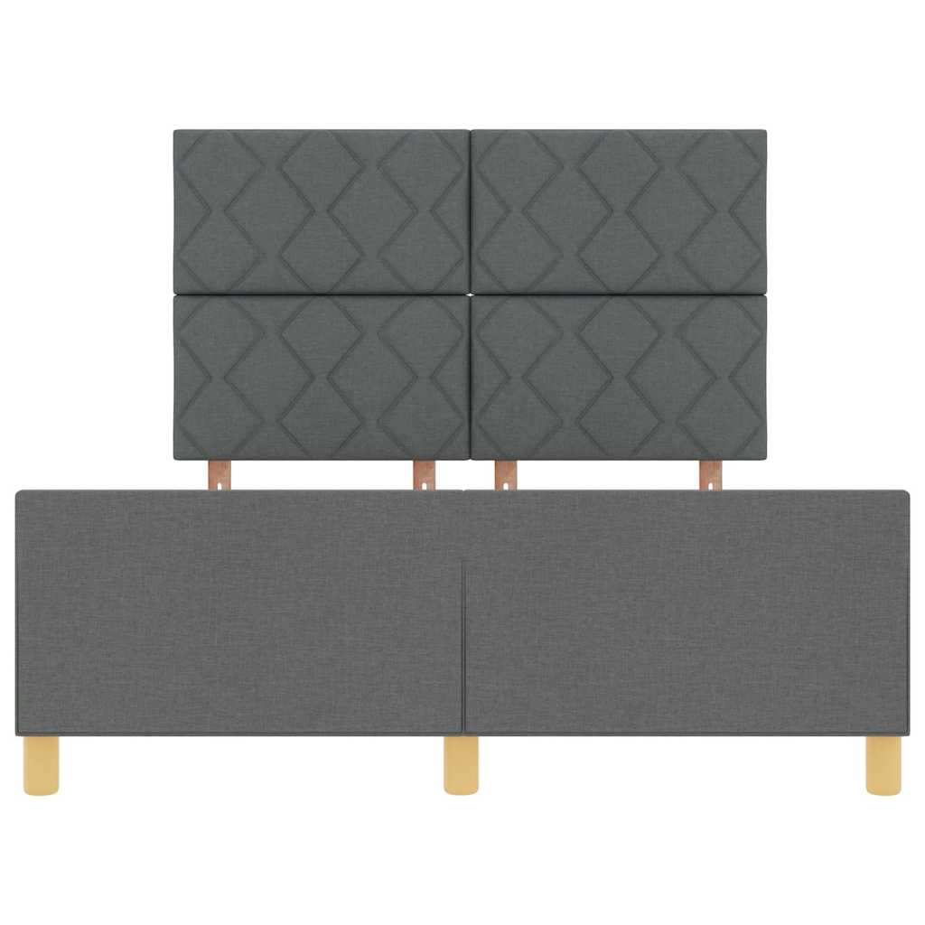 Bedframe met hoofdeinde Donkergrijs 140 x 200 cm Stof