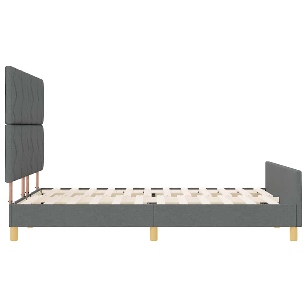 Bedframe met hoofdeinde Donkergrijs 140 x 200 cm Stof