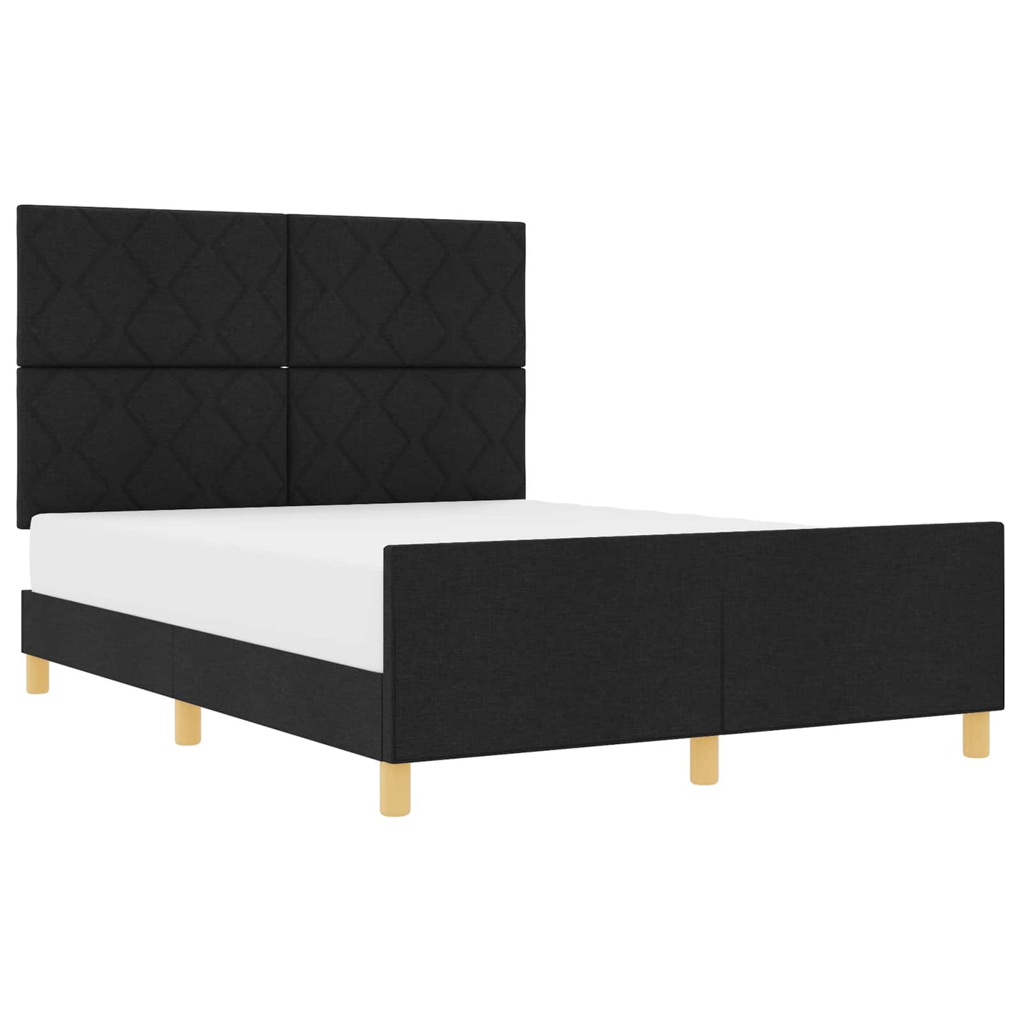 Bedframe met hoofdeinde Zwart 140 x 200 cm Stof