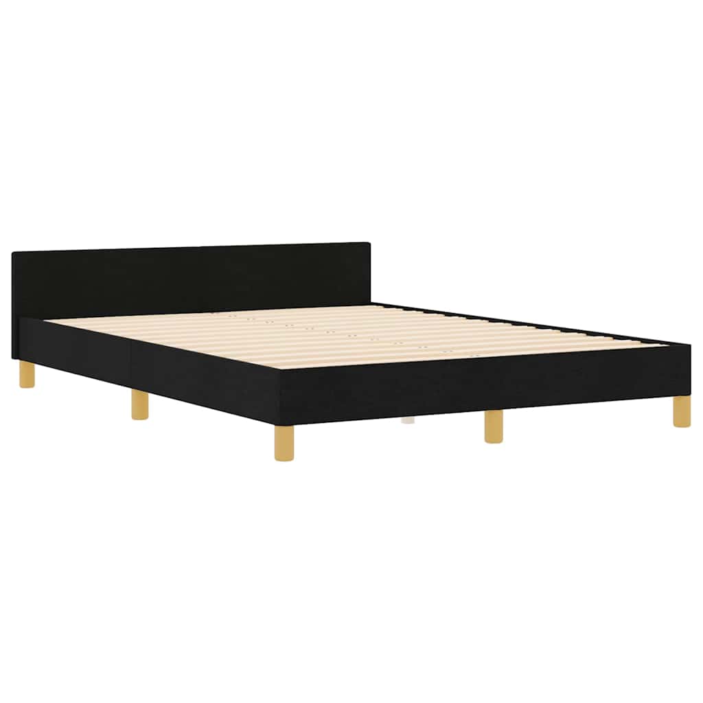 Bedframe met hoofdeinde Zwart 140 x 200 cm Stof