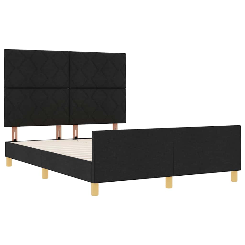 Bedframe met hoofdeinde Zwart 140 x 200 cm Stof