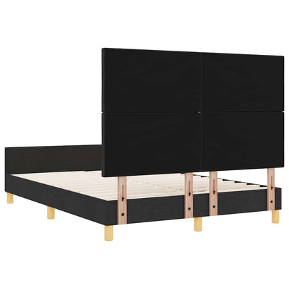 Bedframe met hoofdeinde Zwart 140 x 200 cm Stof
