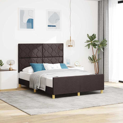Bedframe met hoofdeinde Donkerbruin 140 x 200 cm Stof