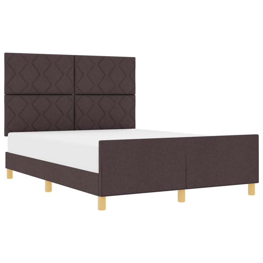 Bedframe met hoofdeinde Donkerbruin 140 x 200 cm Stof