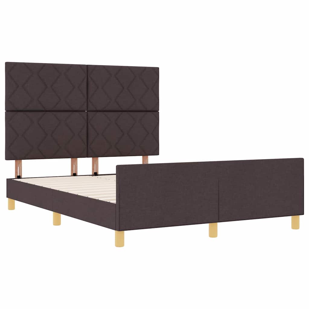Bedframe met hoofdeinde Donkerbruin 140 x 200 cm Stof