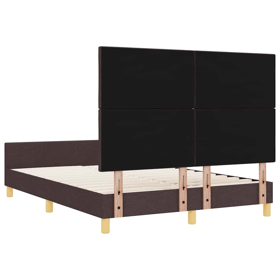 Bedframe met hoofdeinde Donkerbruin 140 x 200 cm Stof