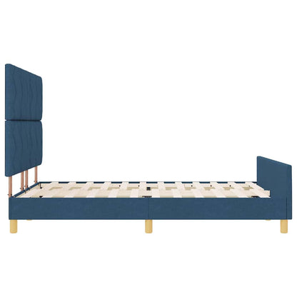 Bedframe met hoofdeinde Blauw 140 x 200 cm Stof