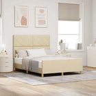 Bedframe 160x200 cm crème met hoofdeinde