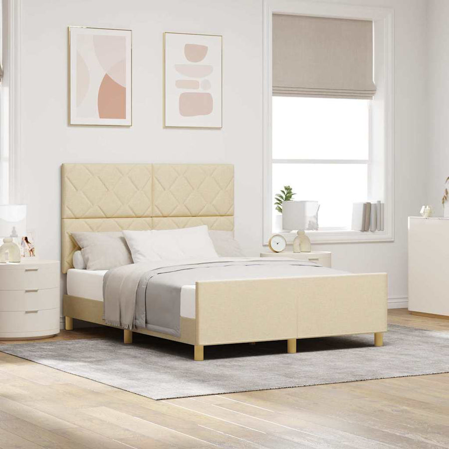 Bedframe met hoofdeinde Crème 160 x 200 cm Stof