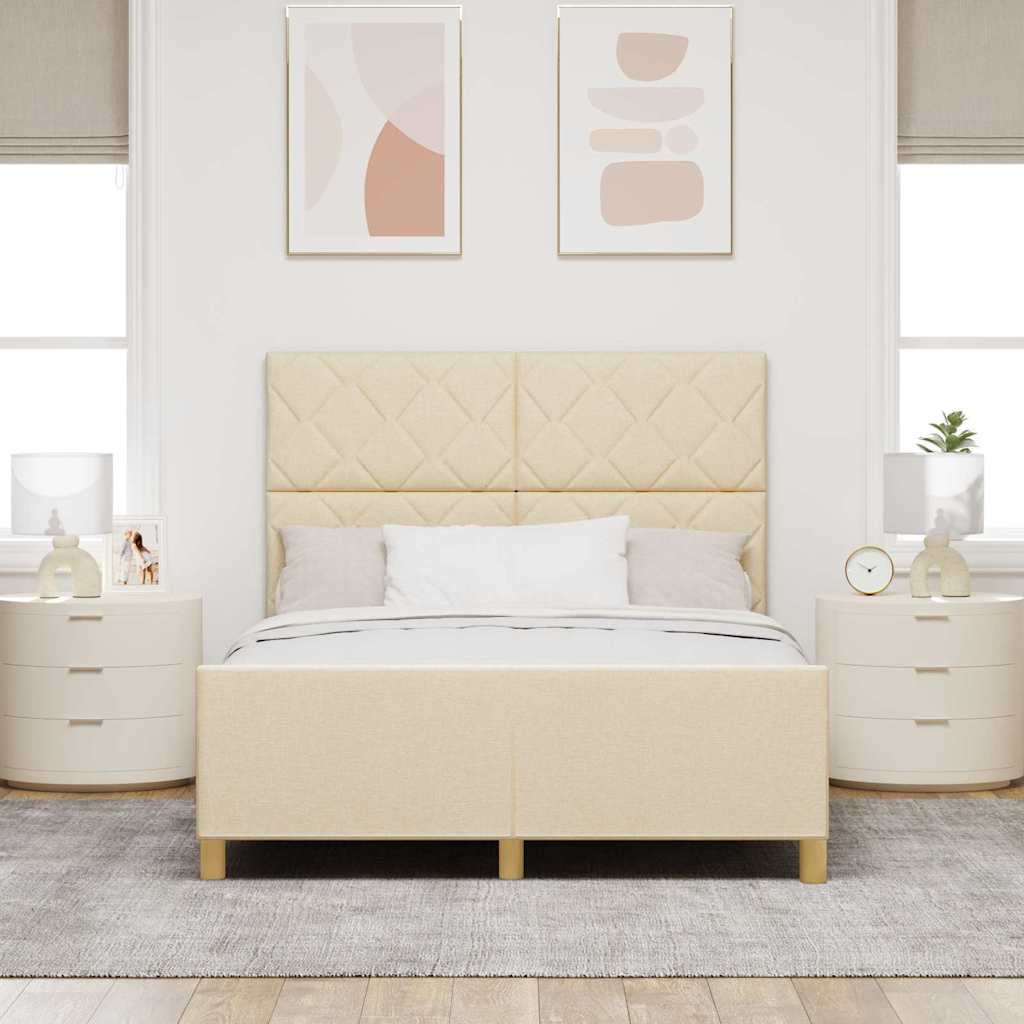 Bedframe met hoofdeinde Crème 160 x 200 cm Stof