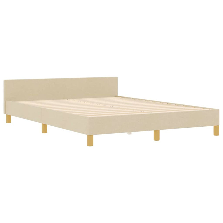 Bedframe met hoofdeinde Crème 160 x 200 cm Stof