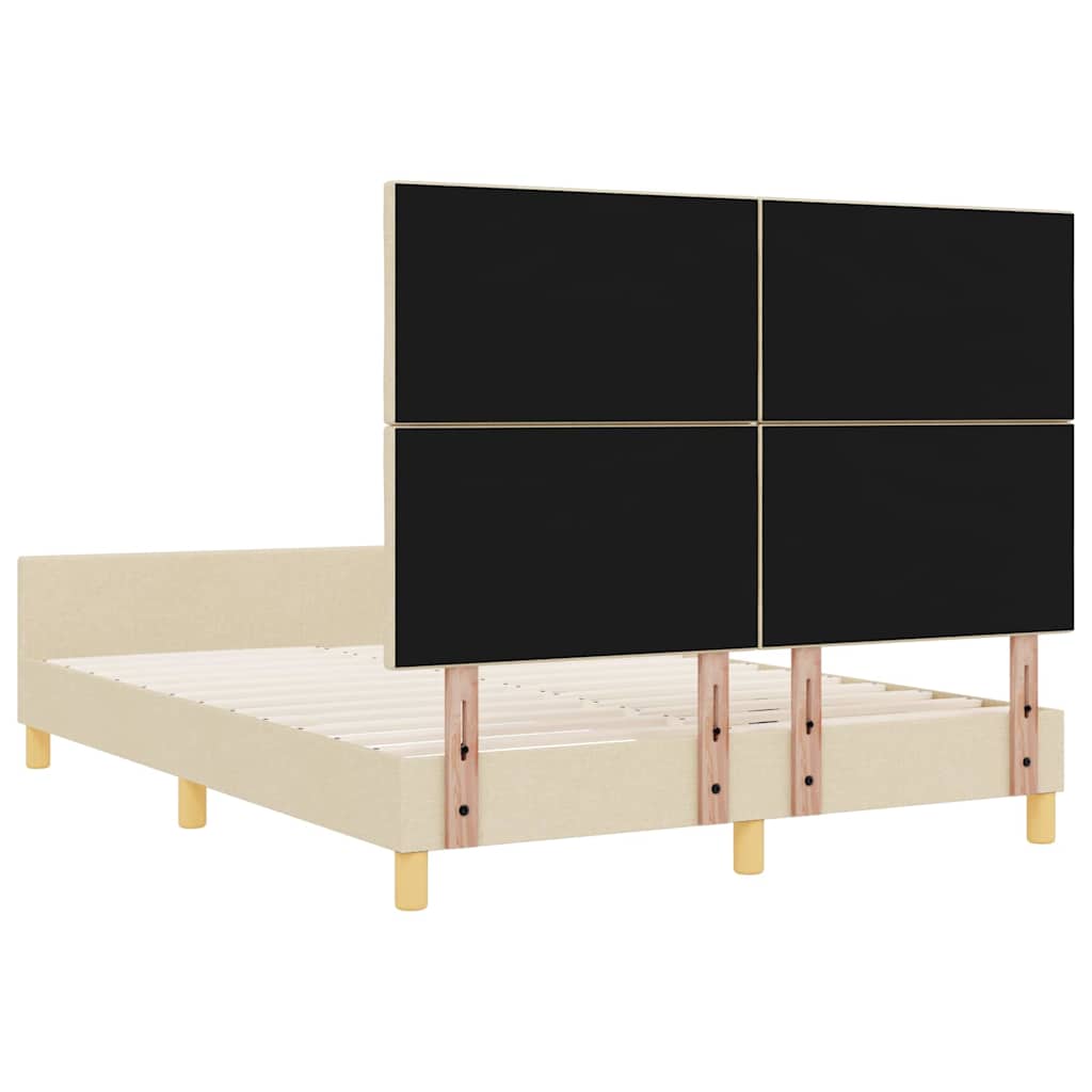 Bedframe met hoofdeinde Crème 160 x 200 cm Stof