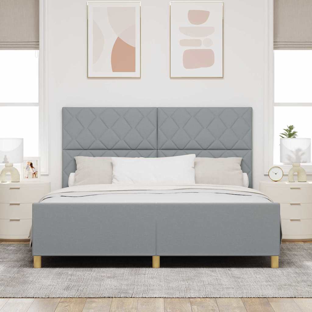 Bedframe met hoofdeinde Lichtgrijs 180 x 200 cm Stof