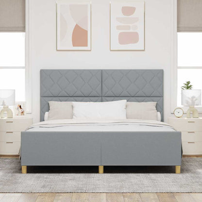 Bedframe met hoofdeinde Lichtgrijs 180 x 200 cm Stof