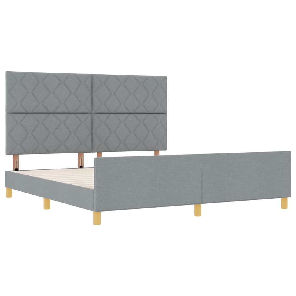 Bedframe met hoofdeinde Lichtgrijs 180 x 200 cm Stof