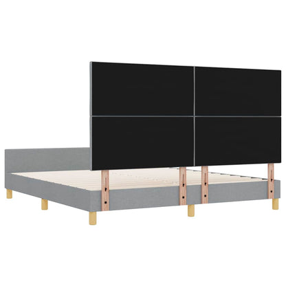 Bedframe met hoofdeinde Lichtgrijs 180 x 200 cm Stof