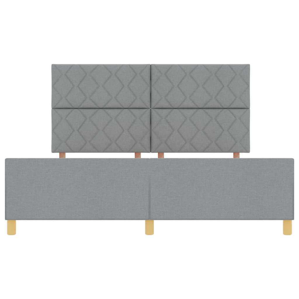 Bedframe met hoofdeinde Lichtgrijs 180 x 200 cm Stof