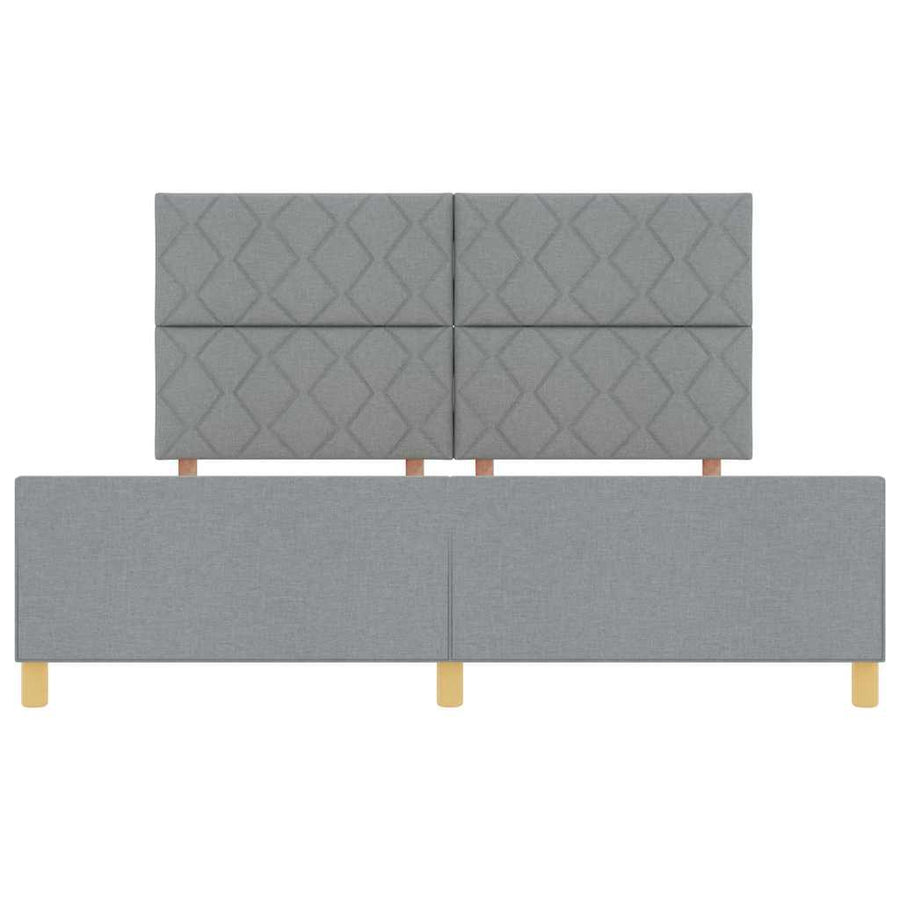 Bedframe met hoofdeinde Lichtgrijs 180 x 200 cm Stof