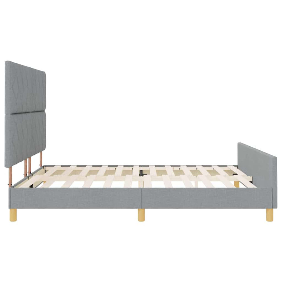 Bedframe met hoofdeinde Lichtgrijs 180 x 200 cm Stof