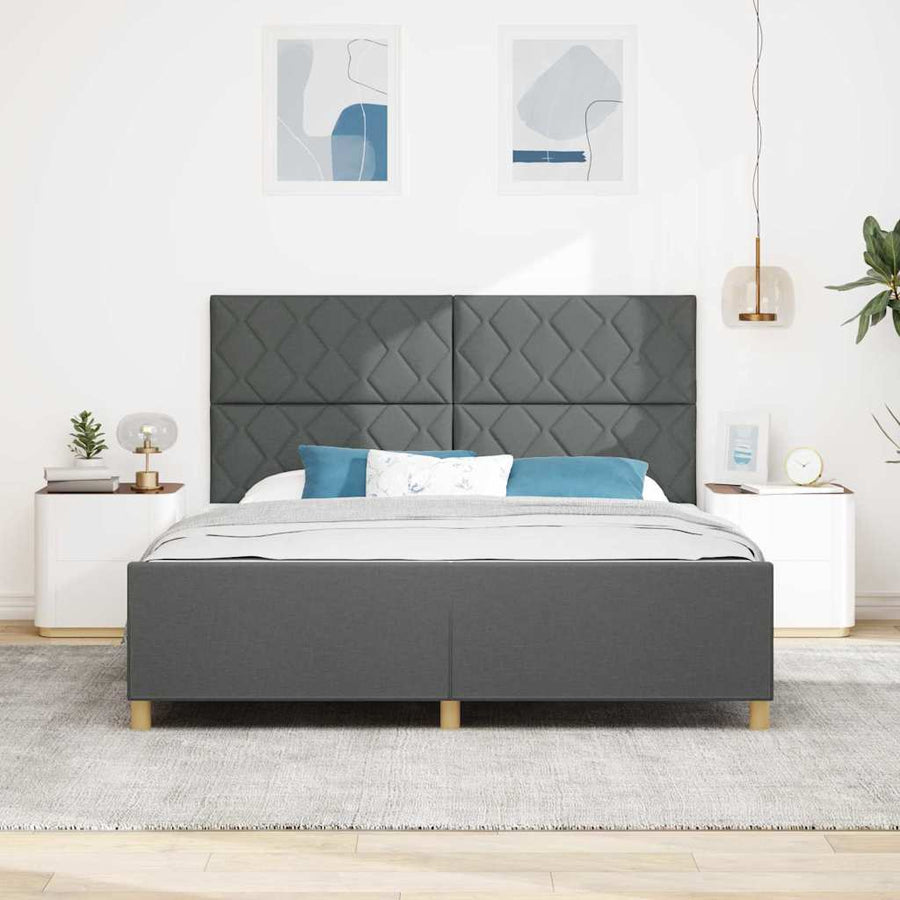 Bedframe met hoofdeinde Donkergrijs 180 x 200 cm Stof