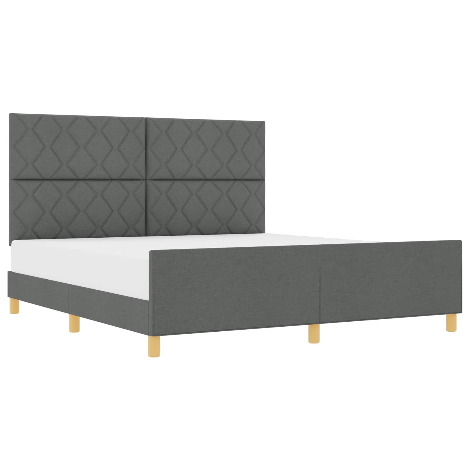 Bedframe met hoofdeinde Donkergrijs 180 x 200 cm Stof