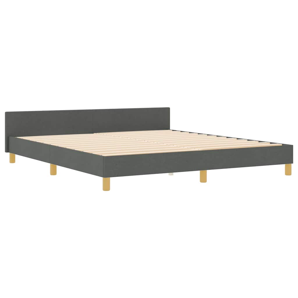 Bedframe met hoofdeinde Donkergrijs 180 x 200 cm Stof