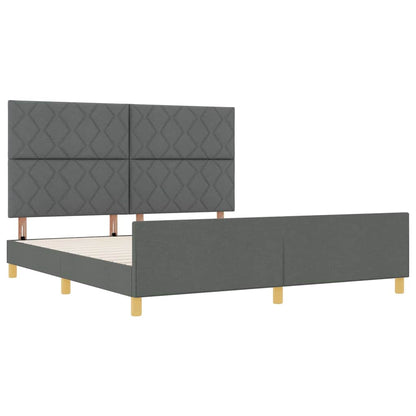Bedframe met hoofdeinde Donkergrijs 180 x 200 cm Stof
