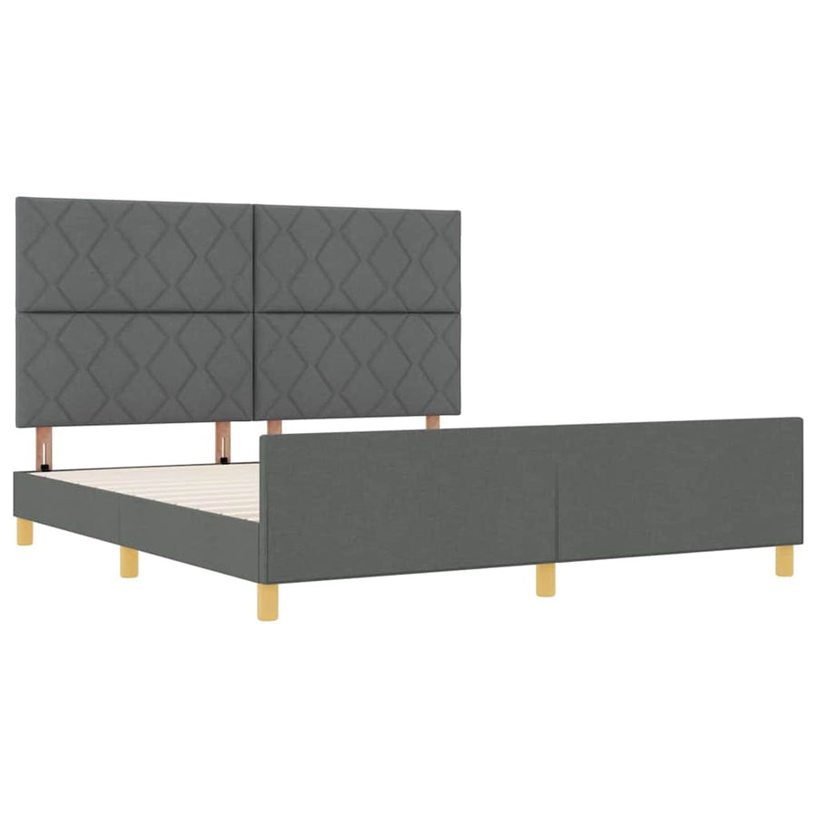 Bedframe met hoofdeinde Donkergrijs 180 x 200 cm Stof