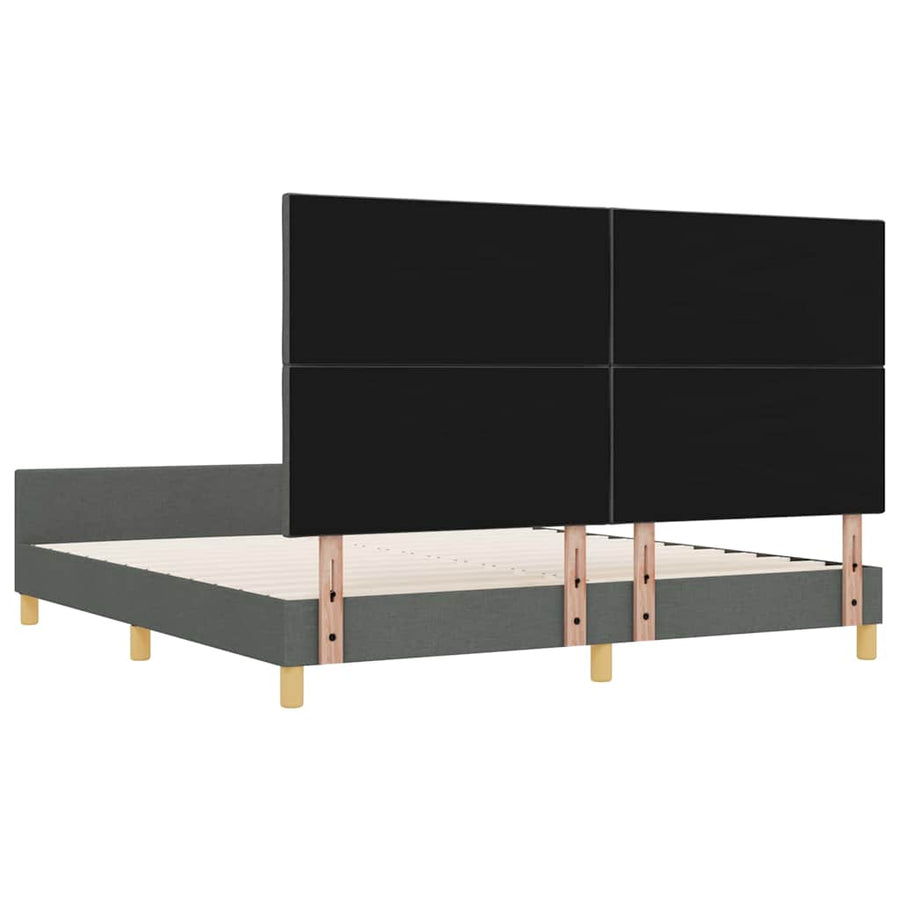 Bedframe met hoofdeinde Donkergrijs 180 x 200 cm Stof