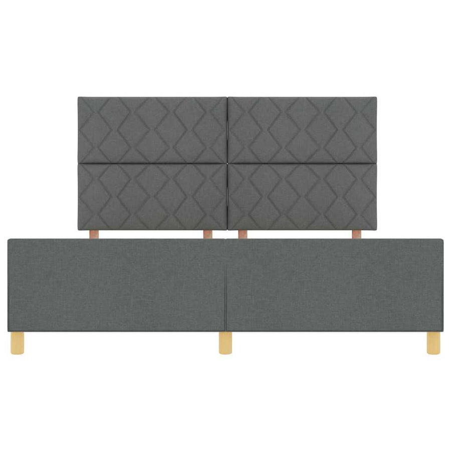 Bedframe met hoofdeinde Donkergrijs 180 x 200 cm Stof