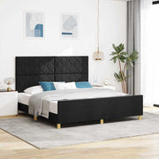 Bedframe 180x200 cm zwart met hoofdeinde stof