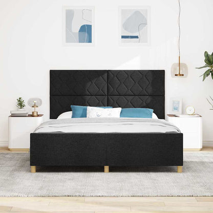 Bedframe met hoofdeinde Zwart 180 x 200 cm Stof