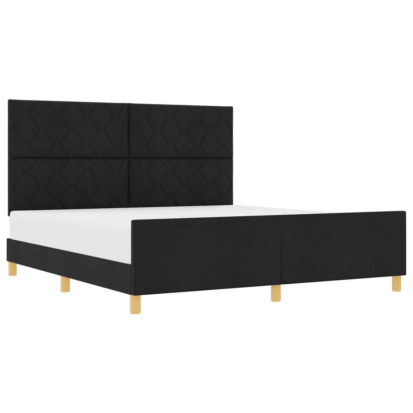 Bedframe met hoofdeinde Zwart 180 x 200 cm Stof